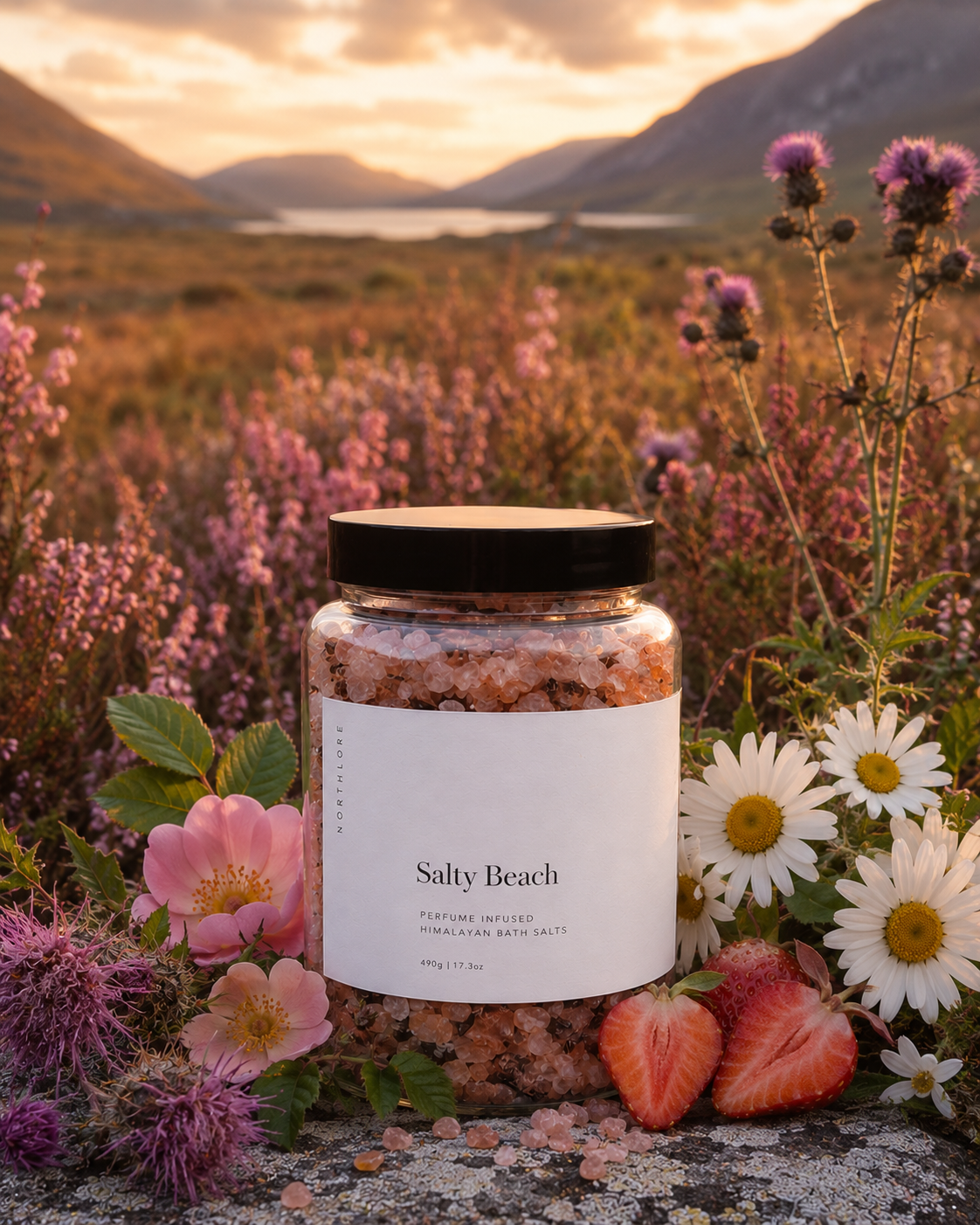 Midnight Coral - Daisy Flowers Himalayan Salt Infusion