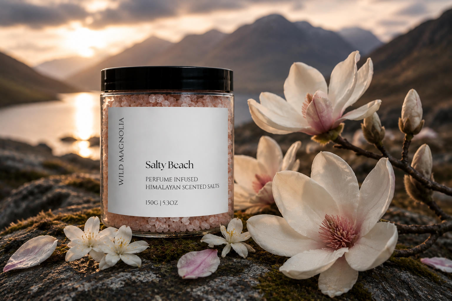 Wild Magnolia next Salty Beach scent